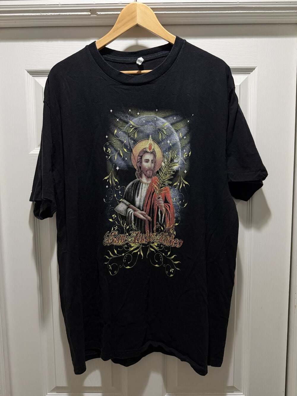 Vintage San Judas Tadeo Graphic T-Shirt Black 2XL